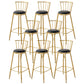 Contemporary Style Upholstered Counter Stool Bar-height Living Room Bar Stool Black 8 Piece Set Clearhalo 'Bar Furniture' 'Bar Stools' 'bar_stools' 'furn' 'furn_bar_stools' 'Furniture' 'Kitchen & Dining Furniture' 6154237