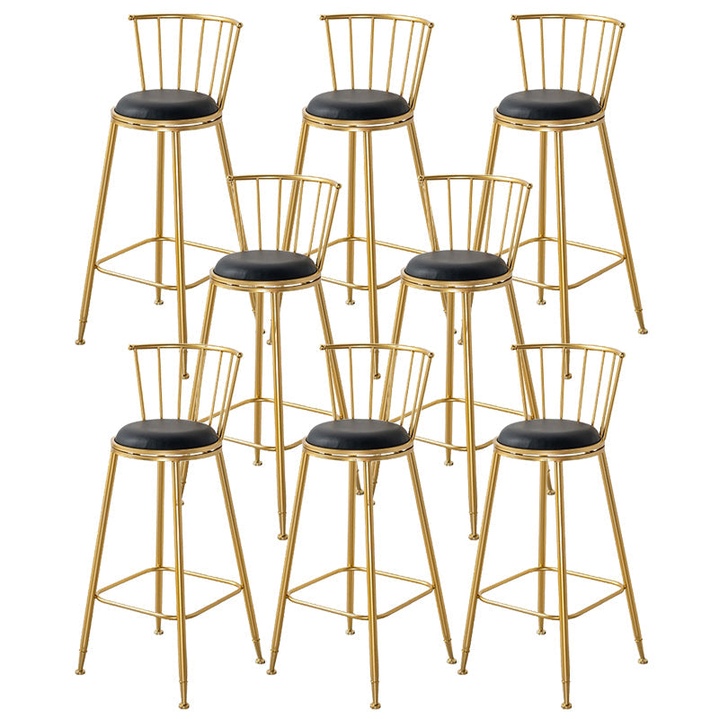 Contemporary Style Upholstered Counter Stool Bar-height Living Room Bar Stool Black 8 Piece Set Clearhalo 'Bar Furniture' 'Bar Stools' 'bar_stools' 'furn' 'furn_bar_stools' 'Furniture' 'Kitchen & Dining Furniture' 6154237