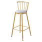 Contemporary Style Upholstered Counter Stool Bar-height Living Room Bar Stool White 1 Piece Clearhalo 'Bar Furniture' 'Bar Stools' 'bar_stools' 'furn' 'furn_bar_stools' 'Furniture' 'Kitchen & Dining Furniture' 6154239