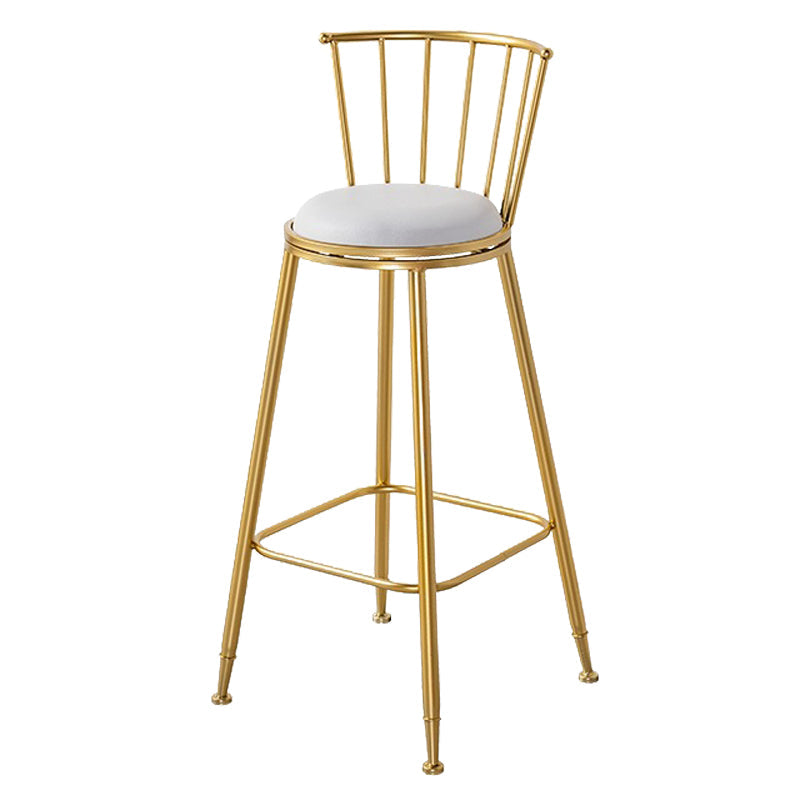 Contemporary Style Upholstered Counter Stool Bar-height Living Room Bar Stool White 1 Piece Clearhalo 'Bar Furniture' 'Bar Stools' 'bar_stools' 'furn' 'furn_bar_stools' 'Furniture' 'Kitchen & Dining Furniture' 6154239