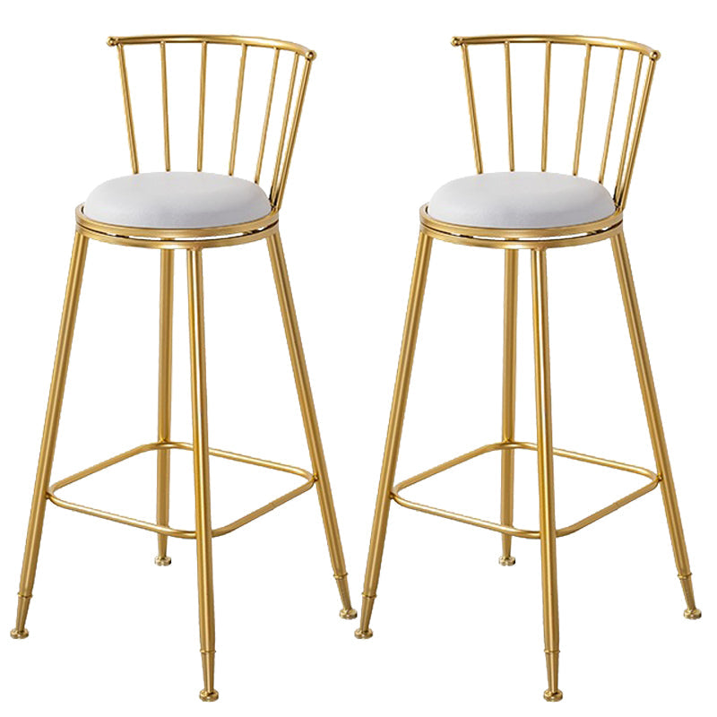 Contemporary Style Upholstered Counter Stool Bar-height Living Room Bar Stool White 2 Piece Set Clearhalo 'Bar Furniture' 'Bar Stools' 'bar_stools' 'furn' 'furn_bar_stools' 'Furniture' 'Kitchen & Dining Furniture' 6154240