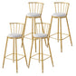 Contemporary Style Upholstered Counter Stool Bar-height Living Room Bar Stool White 4 Piece Set Clearhalo 'Bar Furniture' 'Bar Stools' 'bar_stools' 'furn' 'furn_bar_stools' 'Furniture' 'Kitchen & Dining Furniture' 6154242