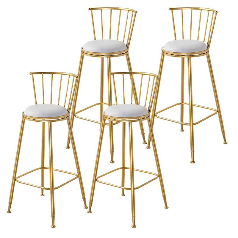 Contemporary Style Upholstered Counter Stool Bar-height Living Room Bar Stool White 4 Piece Set Clearhalo 'Bar Furniture' 'Bar Stools' 'bar_stools' 'furn' 'furn_bar_stools' 'Furniture' 'Kitchen & Dining Furniture' 6154242