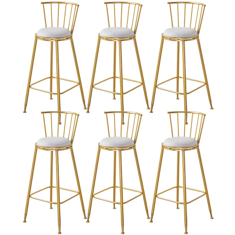 Contemporary Style Upholstered Counter Stool Bar-height Living Room Bar Stool White 6 Piece Set Clearhalo 'Bar Furniture' 'Bar Stools' 'bar_stools' 'furn' 'furn_bar_stools' 'Furniture' 'Kitchen & Dining Furniture' 6154244