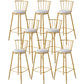 Contemporary Style Upholstered Counter Stool Bar-height Living Room Bar Stool White 8 Piece Set Clearhalo 'Bar Furniture' 'Bar Stools' 'bar_stools' 'furn' 'furn_bar_stools' 'Furniture' 'Kitchen & Dining Furniture' 6154246