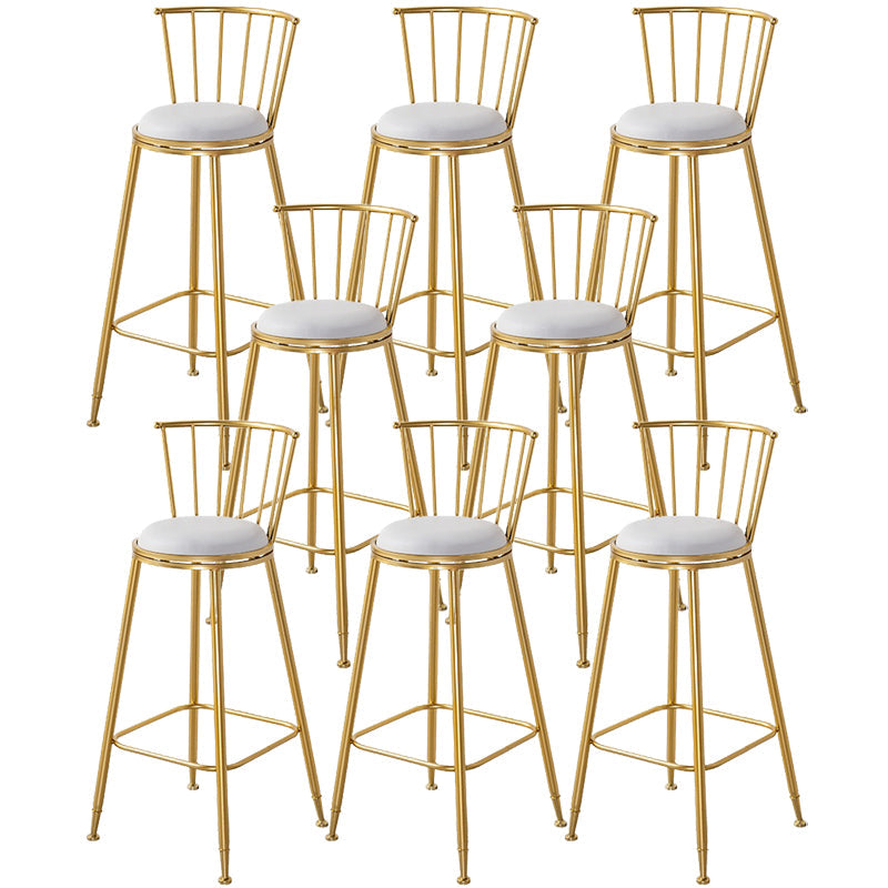 Contemporary Style Upholstered Counter Stool Bar-height Living Room Bar Stool White 8 Piece Set Clearhalo 'Bar Furniture' 'Bar Stools' 'bar_stools' 'furn' 'furn_bar_stools' 'Furniture' 'Kitchen & Dining Furniture' 6154246