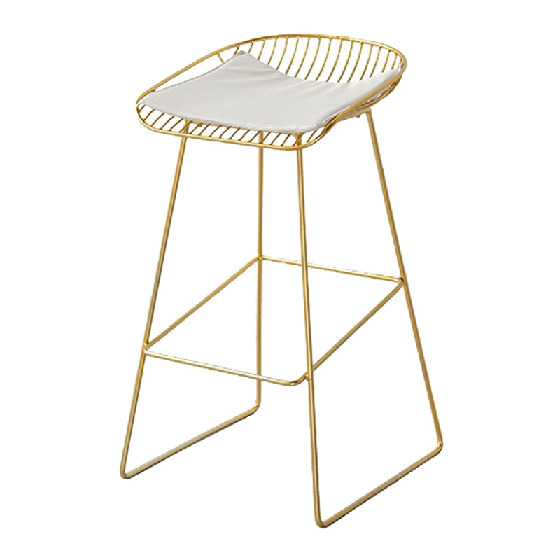 Contemporary Style Upholstered Counter Stool Bar-height Living Room Bar Stool Gold 1 Piece Clearhalo 'Bar Furniture' 'Bar Stools' 'bar_stools' 'furn' 'furn_bar_stools' 'Furniture' 'Kitchen & Dining Furniture' 6154248