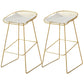 Contemporary Style Upholstered Counter Stool Bar-height Living Room Bar Stool Gold 2 Piece Set Clearhalo 'Bar Furniture' 'Bar Stools' 'bar_stools' 'furn' 'furn_bar_stools' 'Furniture' 'Kitchen & Dining Furniture' 6154250