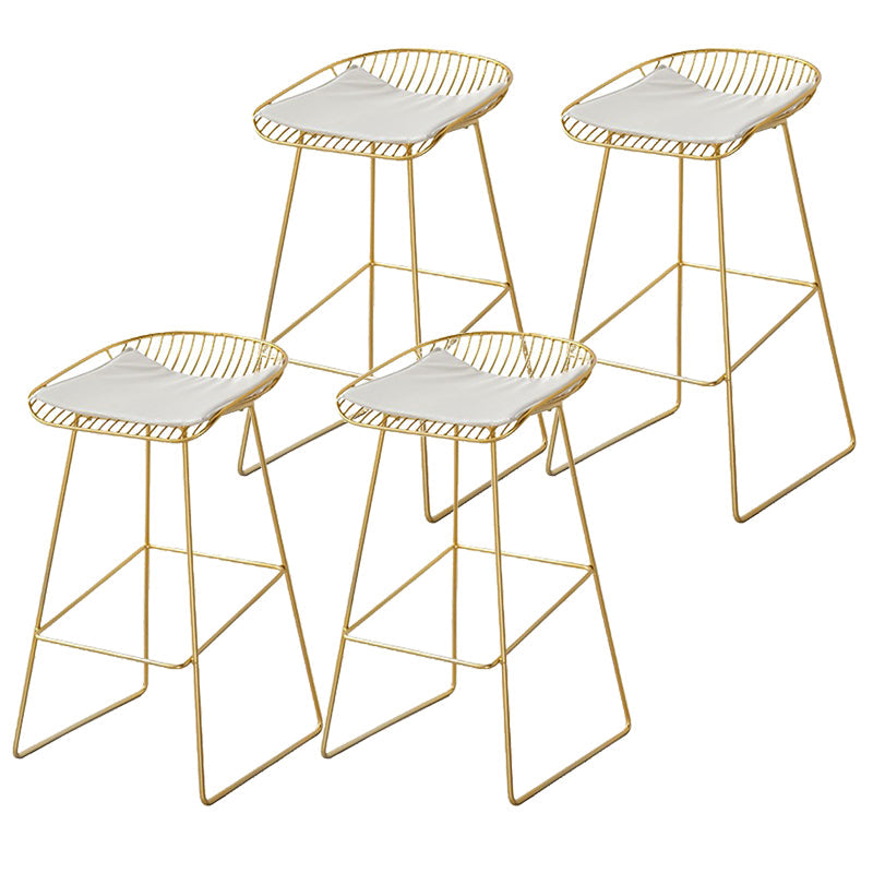 Contemporary Style Upholstered Counter Stool Bar-height Living Room Bar Stool Gold 4 Piece Set Clearhalo 'Bar Furniture' 'Bar Stools' 'bar_stools' 'furn' 'furn_bar_stools' 'Furniture' 'Kitchen & Dining Furniture' 6154251