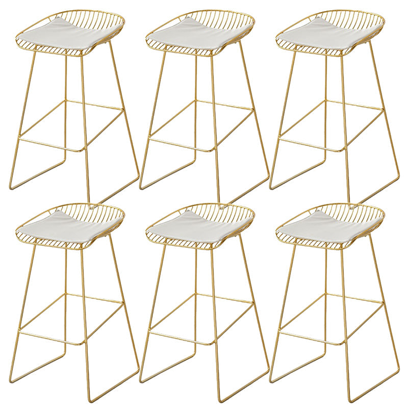 Contemporary Style Upholstered Counter Stool Bar-height Living Room Bar Stool Gold 6 Piece Set Clearhalo 'Bar Furniture' 'Bar Stools' 'bar_stools' 'furn' 'furn_bar_stools' 'Furniture' 'Kitchen & Dining Furniture' 6154252