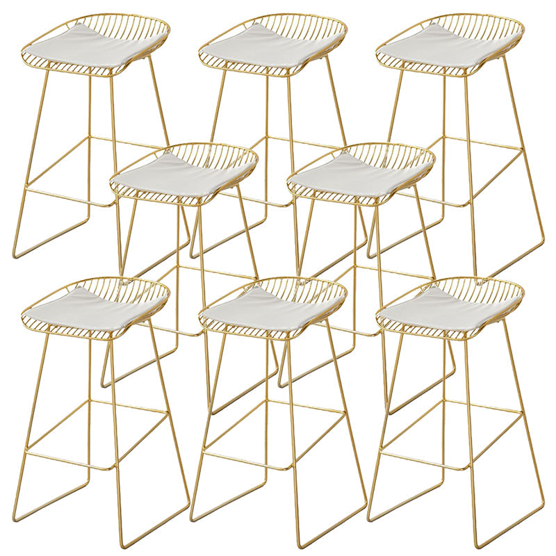 Contemporary Style Upholstered Counter Stool Bar-height Living Room Bar Stool Gold 8 Piece Set Clearhalo 'Bar Furniture' 'Bar Stools' 'bar_stools' 'furn' 'furn_bar_stools' 'Furniture' 'Kitchen & Dining Furniture' 6154253