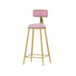 Scandinavian Style Counter Stool Velvet Round Bar Stool with Footrest