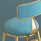 Scandinavian Style Counter Stool Velvet Round Bar Stool with Footrest