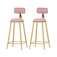 Scandinavian Style Counter Stool Velvet Round Bar Stool with Footrest