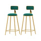 Scandinavian Style Counter Stool Velvet Round Bar Stool with Footrest