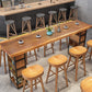 Contemporary Solid Wood Counter Stool Saddle Seat Backless Bar Stool
