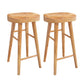 Contemporary Solid Wood Counter Stool Saddle Seat Backless Bar Stool