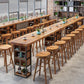 Contemporary Solid Wood Counter Stool Saddle Seat Backless Bar Stool