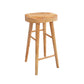 Contemporary Solid Wood Counter Stool Saddle Seat Backless Bar Stool