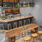 Contemporary Solid Wood Counter Stool Saddle Seat Backless Bar Stool