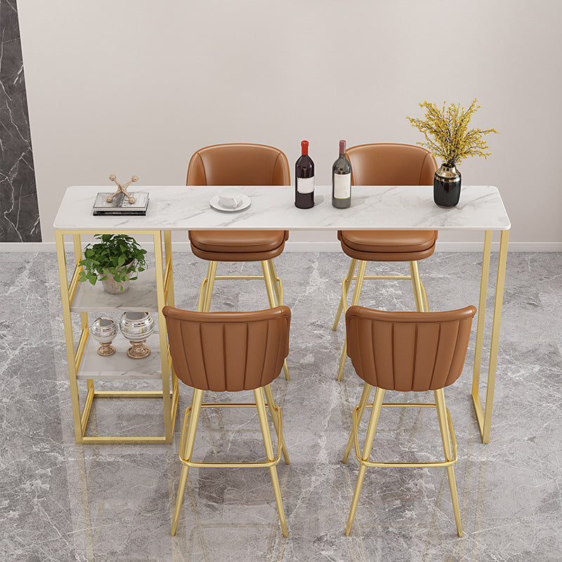 Contemporary Upholstered Counter Stool Rectangle Bar-height Bar Stool for Living Room