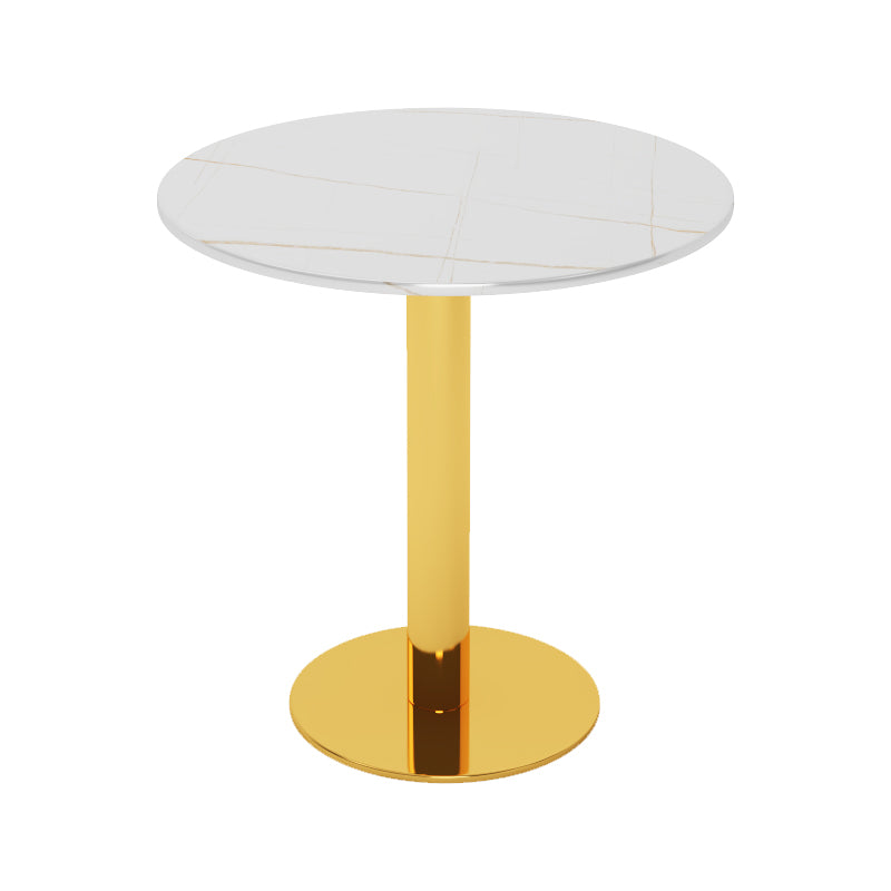 Glam Style Sintered Stone Dining Set Round 1/2/3/4/5 Pieces Dining Table Set Clearhalo 'Dining Room Sets' 'Dining Tables & Seating' 'dining_room_set' 'furn' 'furn_dining_room_set' 'Furniture' 'Kitchen & Dining Furniture' 6154424