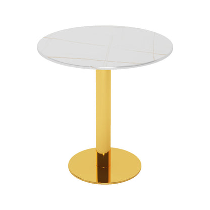 Glam -stijl gesinterde stenen dinerset rond 1/2/3/4/5 stukken eettafel set