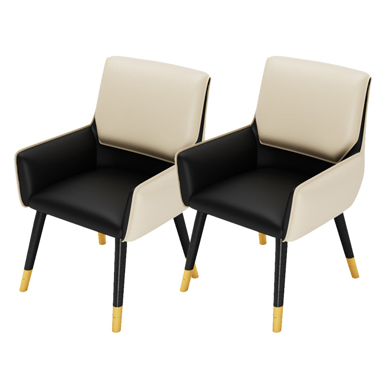 Glam Style Sintered Stone Dining Set Round 1/2/3/4/5 Pieces Dining Table Set 2 White Chairs Clearhalo 'Dining Room Sets' 'Dining Tables & Seating' 'dining_room_set' 'furn' 'furn_dining_room_set' 'Furniture' 'Kitchen & Dining Furniture' 6154426