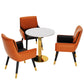 Glam -stijl gesinterde stenen dinerset rond 1/2/3/4/5 stukken eettafel set