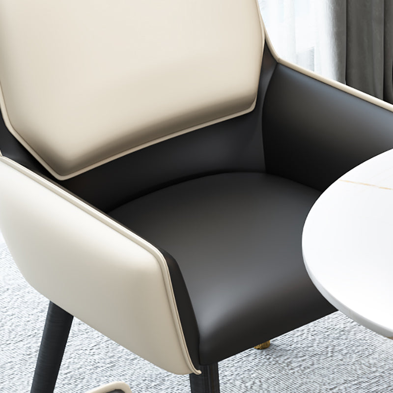 Glam Style Sintered Stone Dining Set Round 1/2/3/4/5 Pieces Dining Table Set Clearhalo 'Dining Room Sets' 'Dining Tables & Seating' 'dining_room_set' 'furn' 'furn_dining_room_set' 'Furniture' 'Kitchen & Dining Furniture' 6154434