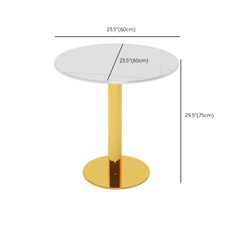 Glam Style Sintered Stone Dining Set Round 1/2/3/4/5 Pieces Dining Table Set Clearhalo 'Dining Room Sets' 'Dining Tables & Seating' 'dining_room_set' 'furn' 'furn_dining_room_set' 'Furniture' 'Kitchen & Dining Furniture' 6154437