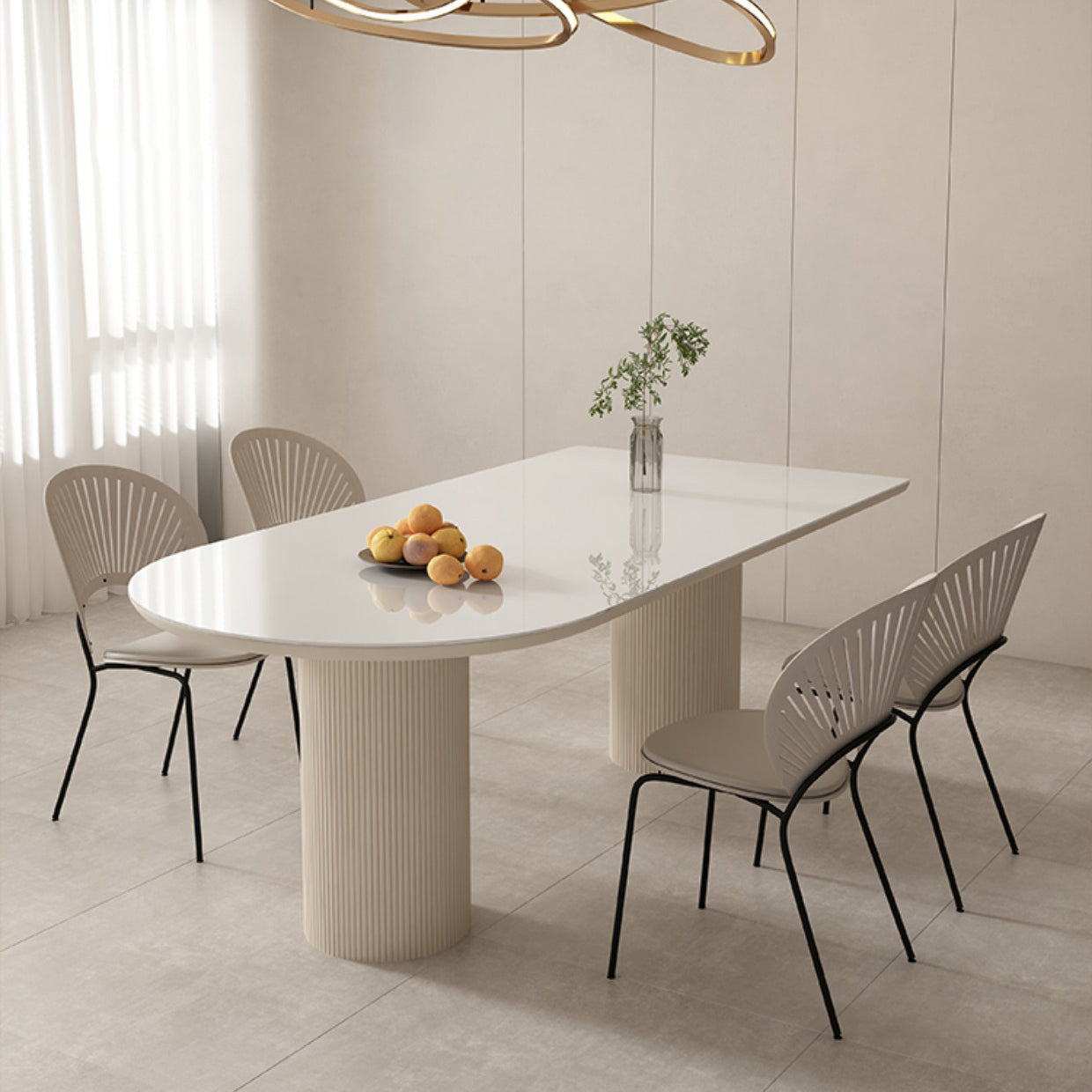 Glam -stijl rechthoekige tafel ingesteld 1/2/4/5/6 stukken eetgelegenheid voor thuisgebruik