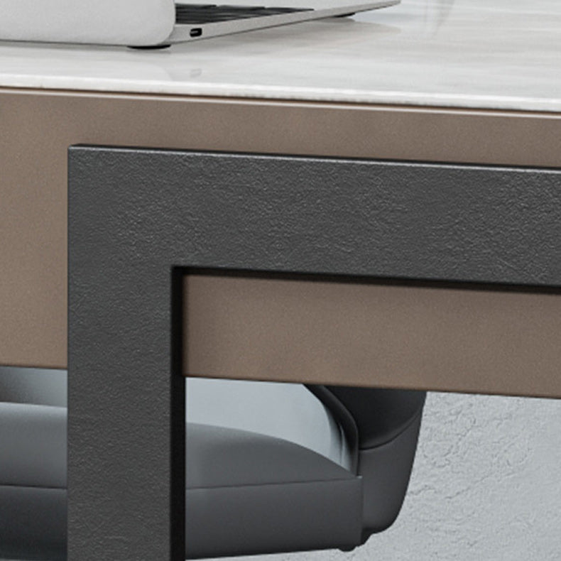 Bureau d'écriture contemporaine Bureau de bureau en marbre avec des jambes en métal