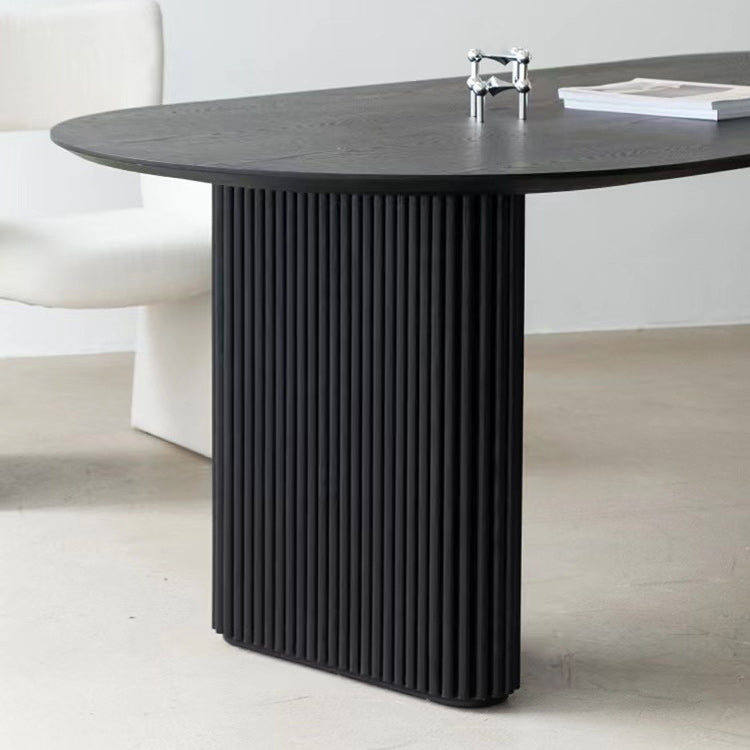 Modern Oval Shape Meeting Table Solid Wood Home Writing Desk Clearhalo 'furn' 'furn_office_desk' 'Furniture' 'Office Desks' 'Office Furniture' 'office_desk' 6154490