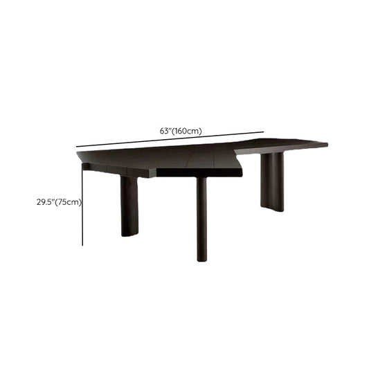 Forme gratuite Table d'écriture noire de style moderne de bureau en bois massif en bois massif