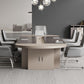 Modern Grey Writing Desk Office Oval Writing Desk with Hutch Clearhalo 'furn' 'furn_office_desk' 'Furniture' 'Office Desks' 'Office Furniture' 'office_desk' 6154523