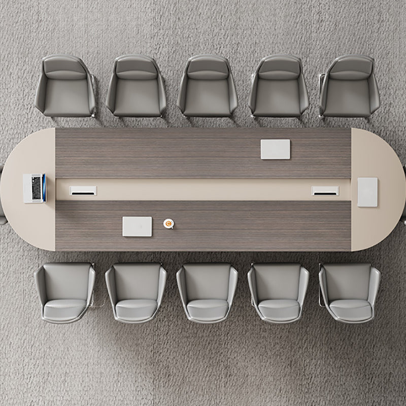 Modern Grey Writing Desk Office Oval Writing Desk with Hutch Clearhalo 'furn' 'furn_office_desk' 'Furniture' 'Office Desks' 'Office Furniture' 'office_desk' 6154525