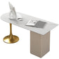 23 "Wide Glam Executive Desk White 3-Drawer voetstuk Office Desk