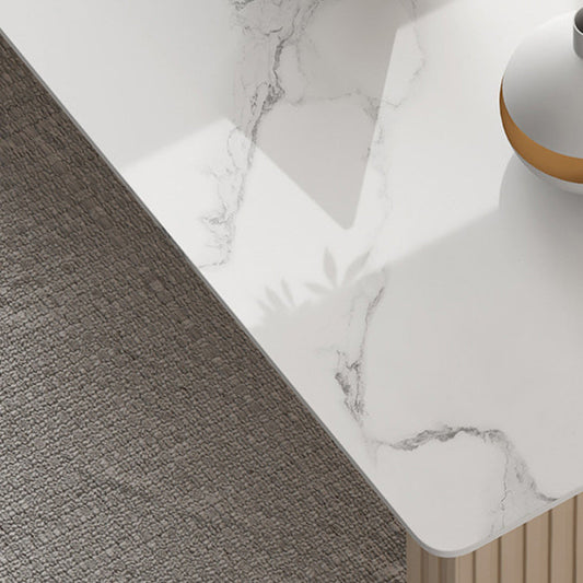 23 "Wide Glam Executive Desk White 3-Drawer voetstuk Office Desk