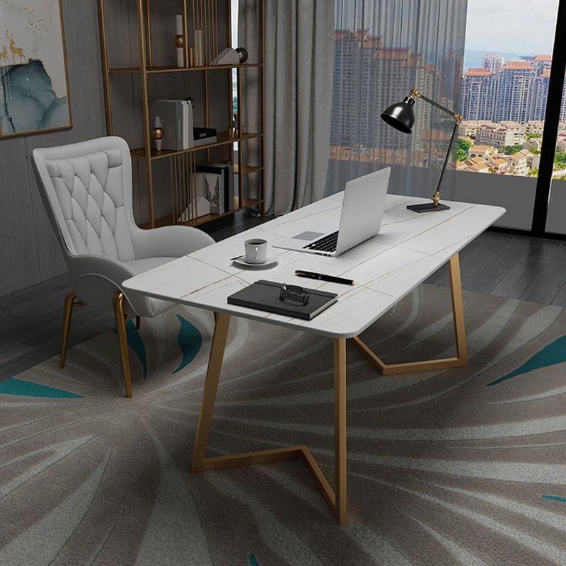 Moderne stijl werktafel gesinterde steenwit Writing Bureau