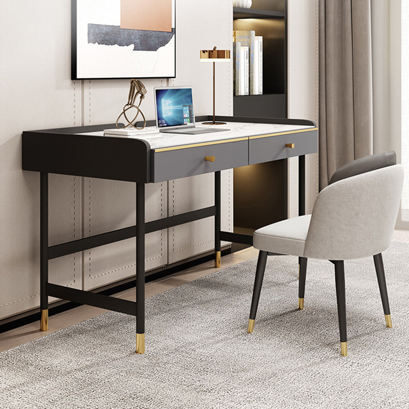 Mesa de escritura de piedra sinterizada rectángulo escritorio de oficina de almacenamiento moderno