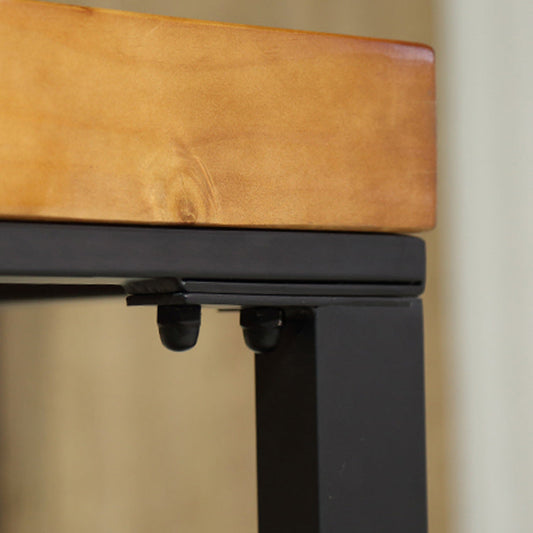 Bureau brun industriel bureau d'écriture en bois massif avec des jambes en métal