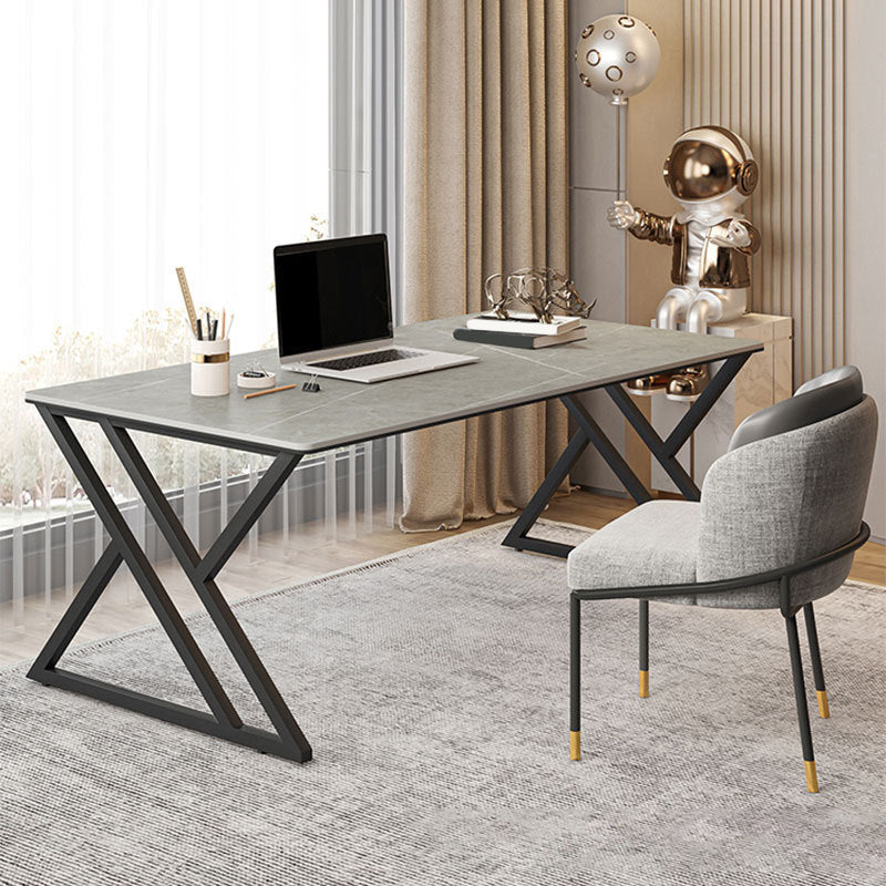 29 "H industriale scrivania da ufficio rettangolare scrivania da taupe scuro