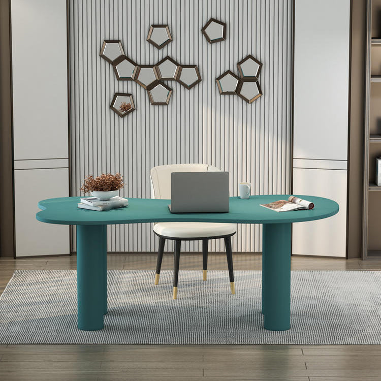 Bureau industriel vert en bois de cendres et bureau d'écriture en bois artificiel pour chambre à coucher