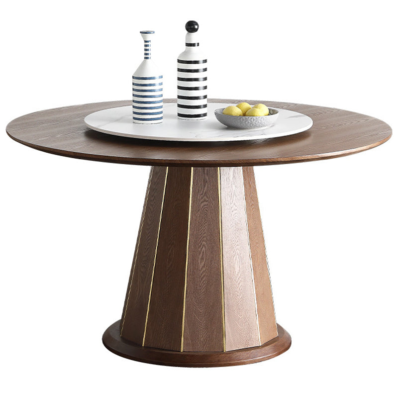 Modern Round Dining Table Wood Base Pedestal Table for Home Kitchen Clearhalo 'Dining Tables & Seating' 'Dining Tables' 'dining_table' 'furn' 'furn_dining_table' 'Furniture' 'Kitchen & Dining Furniture' 6154712