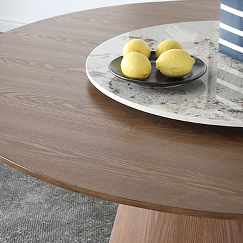 Modern Round Dining Table Wood Base Pedestal Table for Home Kitchen Clearhalo 'Dining Tables & Seating' 'Dining Tables' 'dining_table' 'furn' 'furn_dining_table' 'Furniture' 'Kitchen & Dining Furniture' 6154716