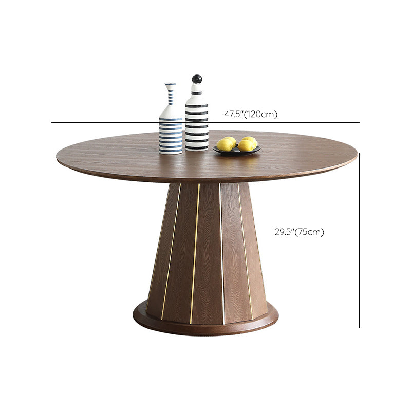 Modern Round Dining Table Wood Base Pedestal Table for Home Kitchen Clearhalo 'Dining Tables & Seating' 'Dining Tables' 'dining_table' 'furn' 'furn_dining_table' 'Furniture' 'Kitchen & Dining Furniture' 6154717