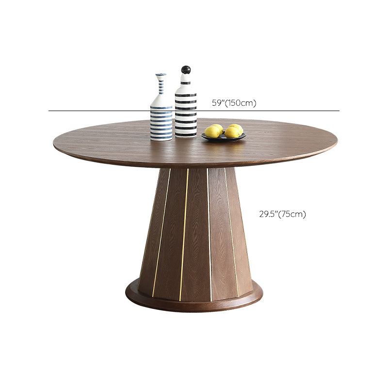 Modern Round Dining Table Wood Base Pedestal Table for Home Kitchen Clearhalo 'Dining Tables & Seating' 'Dining Tables' 'dining_table' 'furn' 'furn_dining_table' 'Furniture' 'Kitchen & Dining Furniture' 6154719