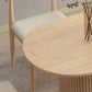 Mesa de comedor de madera ovalada, mesa con pedestal doble moderna, para cocina casera