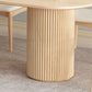 Mesa de comedor de madera ovalada, mesa con pedestal doble moderna, para cocina casera